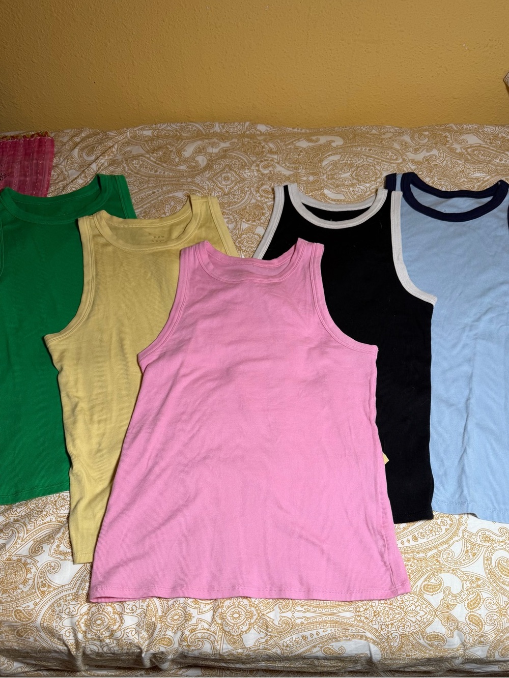 A New Day Tank Tops - Pink, Yellow, Green, Black, Light Blue